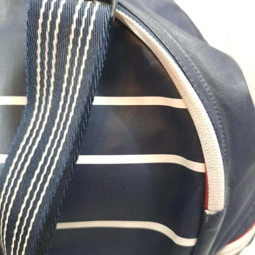 Tory Burch Sport Tennis Tote Bag pickle ball Navy Blue Racket stripes large READ